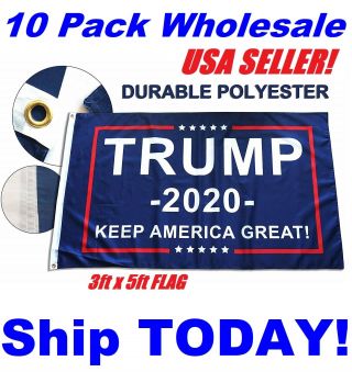 10 - Pack Trump 2020 Keep America Great President Maga 3x5 Ft Flag