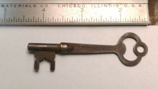 Vintage Norwalk Lock Co.  Skeleton Key,  3 1/4 Inch,  181 Antique Steampunk