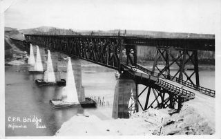 Rppc Canadian Pacific Railway Bridge Over Saskatchewan River,  Nipawin Sask Can