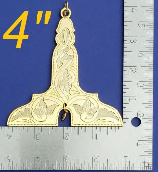 Masonic Senior Warden 4 " Extra Large Collar Jewel Gold Plated Double Sided