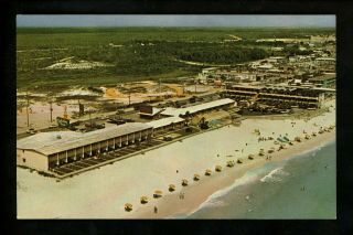 Holiday Inn Motel Hotel Postcard Florida Fl Panama City Beach Central Umbrellas