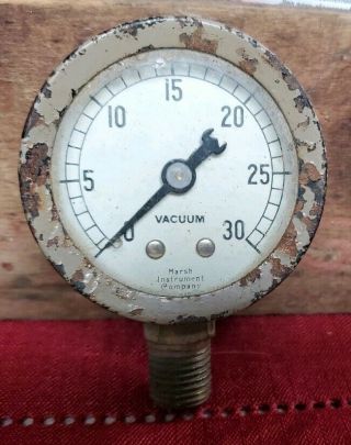 Vintage Industrial Steampunk Gauge 2 1/4 " 0 - 30 Vacuum Skokie Ill Marsh Co