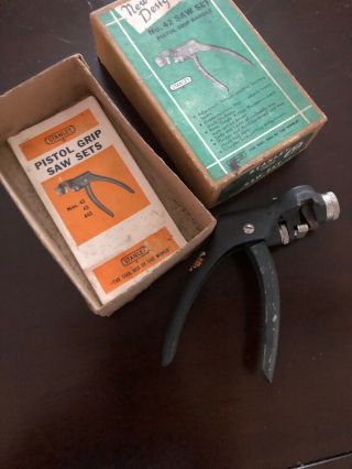 Vintage Stanley No.  42 Pistol Grip Adjustable Saw Set Made In Usa