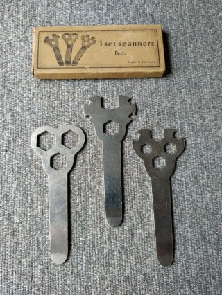 Vintage 3 Pc.  Set Of Spanner Bicycle Wrenches Germany