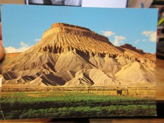 Vintage Old Colorado Postcard Mt Garfield Mesa County Bookcliff Range Palisade
