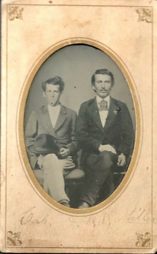 6th Plate Tintype Paper Mat Father And Son