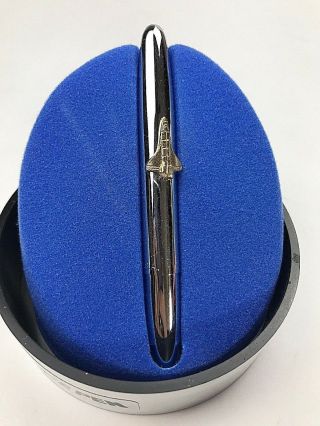 Fisher Space Pen Bullet Ballpoint Silver Tone Is Clear Dome Display Container