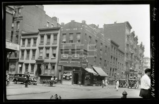 1929 Cafe Broome & Forsyth St Manhattan Nyc York City Old Photo Negative H55