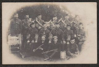 1910 Cornwall 1st Volunteers Miltary Band Real Photo Postcard