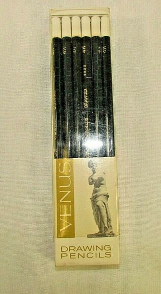 Vintage Venus Drawing Pencils (12) 3800 4h (hard) 1 Sharpened (m1)