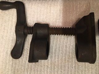 Pipe Clamps,  Vintage Cast Iron,  Craftsman 7346 - 4,  use with 3/4 IPS threaded Pipe 2