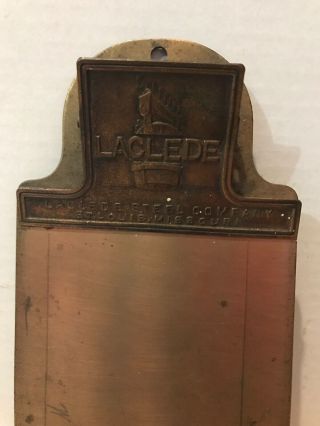 Vintage Solid Brass Small 9” X 5” Clipboard With Advertising.  St.  Louis,  Mo 2