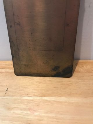 Vintage Solid Brass Small 9” X 5” Clipboard With Advertising.  St.  Louis,  Mo 4