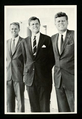 Political President Postcard Jfk John F Kennedy Robert Edward Brothers Chrome
