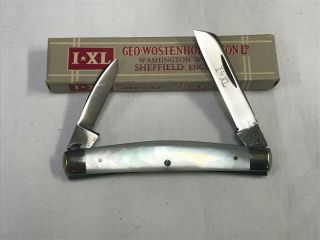 George Wostenholm & Son I.  Xl 2 Blade Pearl Handle Folding Knife W Box