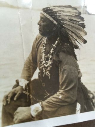 Vintage Photo Of Native American Chief Head Dress