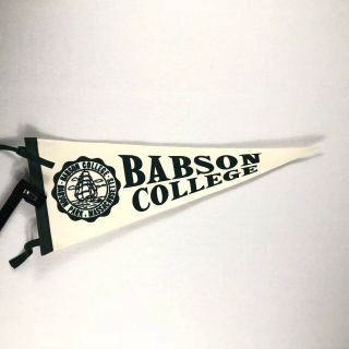 Vintage Babson College Pennant Felt University Memorabilia 1960s Rare
