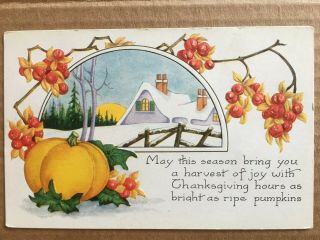 Vintage Embossed Thanksgiving Postcard - Published By Whitney