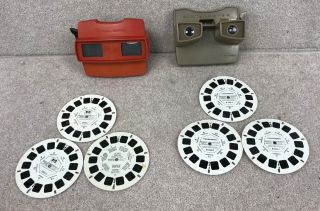 Set Of 2 Vintage View Masters With Various Slides Includes Thunderbirds 892