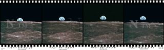 Nasa Apollo 11 70mm Positive Film Strip Sequence Photo Earthrise Hand Numbered