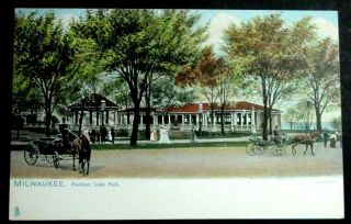1906 Raphael Tuck Postcard Of Pavillion,  Lake Park Milwaukee Wisconsin