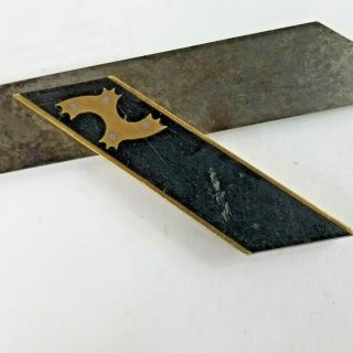 1 ANTIQUE/VINTAGE EBONY BRASS,  STEEL CARPENTER ' S,  MITER SQUARE,  FROM THE UK 3