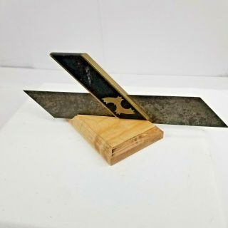 1 ANTIQUE/VINTAGE EBONY BRASS,  STEEL CARPENTER ' S,  MITER SQUARE,  FROM THE UK 6