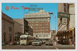 Collectible Vintage Postcard: Trolley Car,  El Paso,  Texas