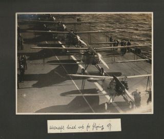H.  M.  S.  Hermes,  Aircraft Lined Up For Flying,  Malta 1930 Photograph