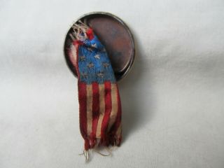 Early 1900 ' s Pinback / THEODORE ROOSEVELT / w Partial Ribbon / Fair / 1 1/4 