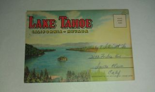 Lake Tahoe Ca Nevada Fallen Leaf Angora Lakes Emerald Bay Folder Post Card Views