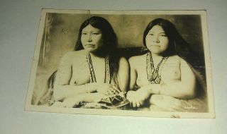 Two Topless Two Of A Kind Alaska Sisters Johnston 700 Photo Post Card Rppc