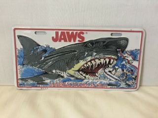 Vintage 1990s Universal Studios Florida Jaws The Souvenir License Plate Rare