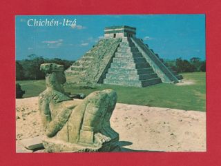 Mexico Yucatan Chichen Itza Mayan Toltec Culture Vtg Color Chrome Photo Postcard