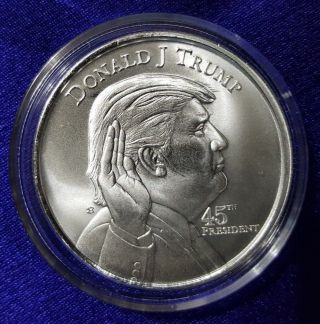 1 Oz Pure/solid Silver Round Bullion: " Donald Trump 45th President Of The Usa "