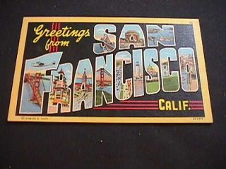 Large Letter Greetings From San Francisco Postcard