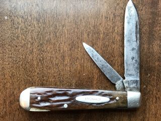 Vintage Union Cut Co Olean NY Jack Knife Bone Folding Knives No Case Or Sheath 5