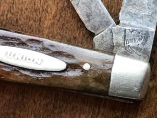 Vintage Union Cut Co Olean NY Jack Knife Bone Folding Knives No Case Or Sheath 6