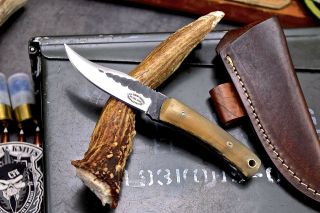 Cfk Handmade Hammered D2 Custom Sheep Horn Small Skinning Mini Hunting Edc Knife