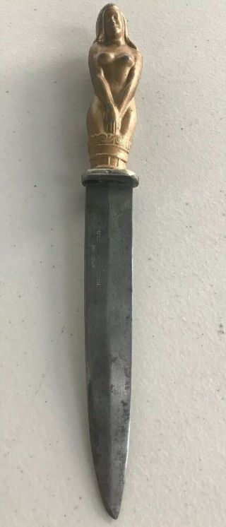 Vintage Nude Lady Solingen Germany Fixed Korium Blade Knife Dagger 10 1/4 " Long
