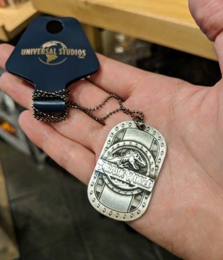 Exclusive Universal Studios Jurassic World Dog Tag Necklace