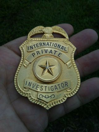 International Private Investigator Shield Or Badge Obsolete