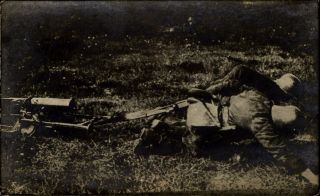 German Soldiers With Machine Gun Rppc Real Photo