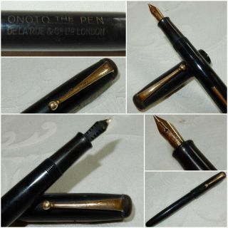 Vintage Onoto De La Rue Fountain Pen 14k Gold Nib - No 22 - Lever Filler