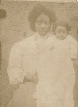 Antique Photo African American Black Mother Pretty Woman Infant Daughter