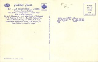 Cadillac Court Ashland Virginia VA crown sign 1940s 2