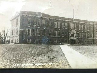 Postcard Rppc Early View Of High School In Adel,  Ia.  Aa1