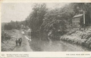 Hope Pa Canal And Boat 1908 Bucks Co.  Arnold Bros.  Printers Rushland