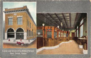 Postcard Exterior & Interior Midland National Bank In Newton,  Kansas 116392