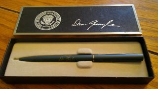 Vice President Dan Quayle Pen Vp Seal And Printed Signature